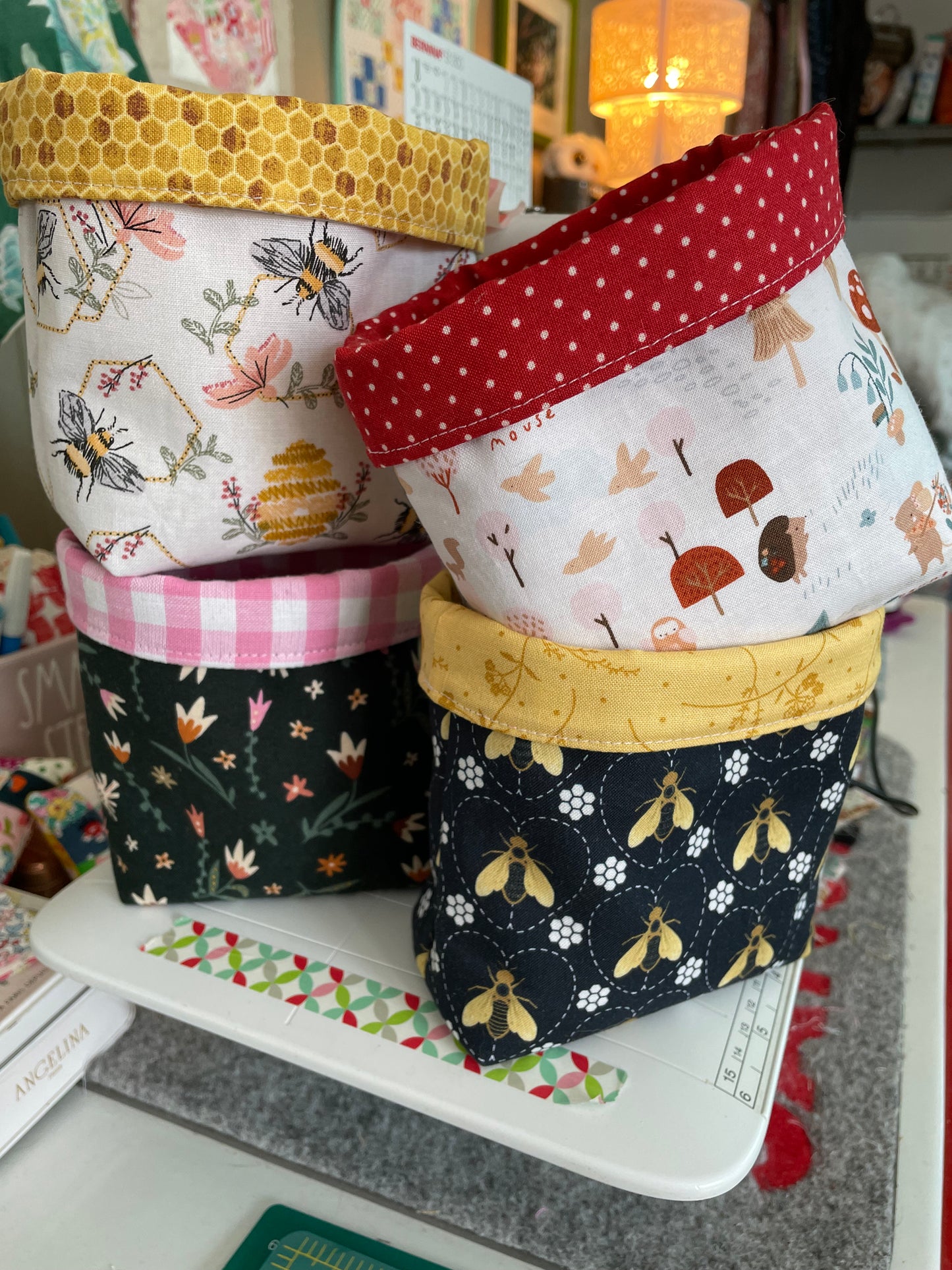 Bee Fabric Bucket