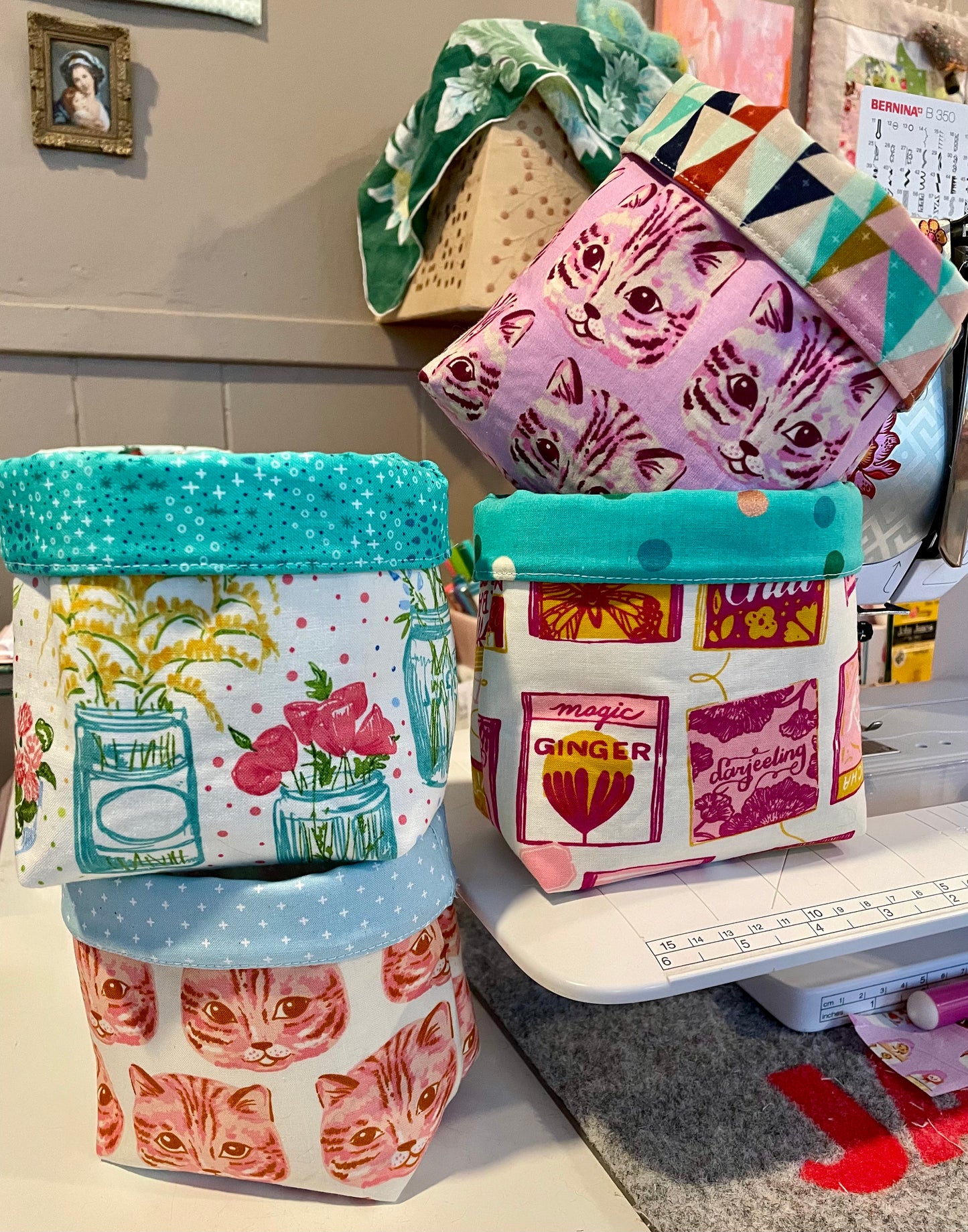 Tea Bags Fabric Bucket