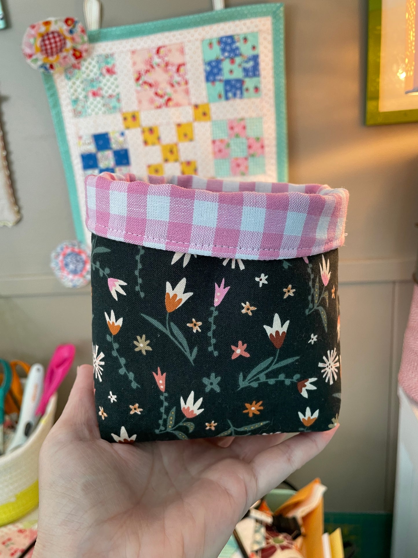 Floral Fabric Bucket