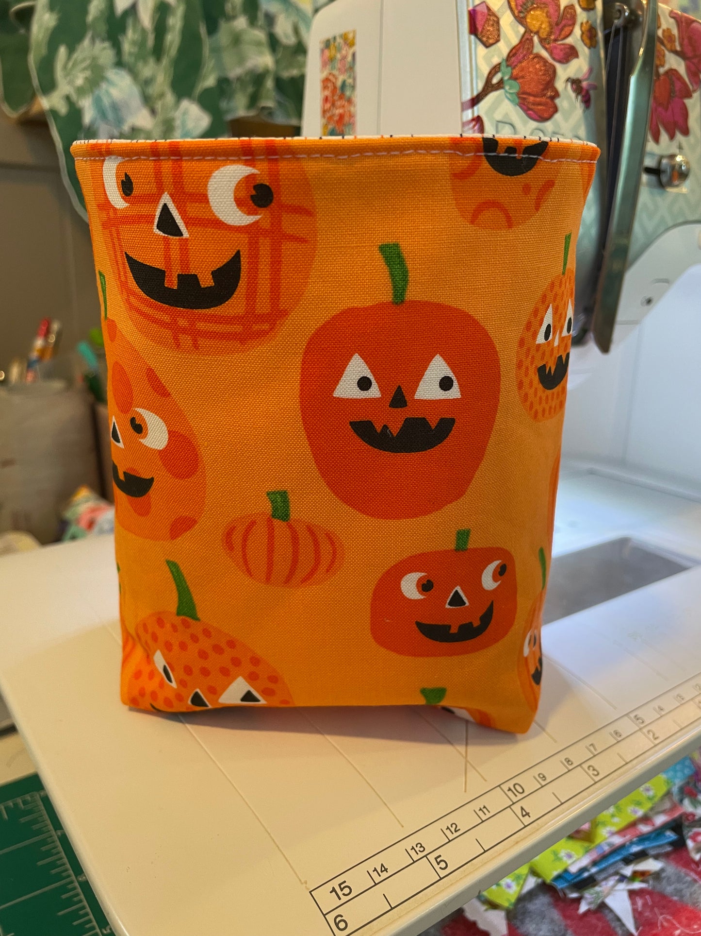 Pumpkin Fabric Bucket