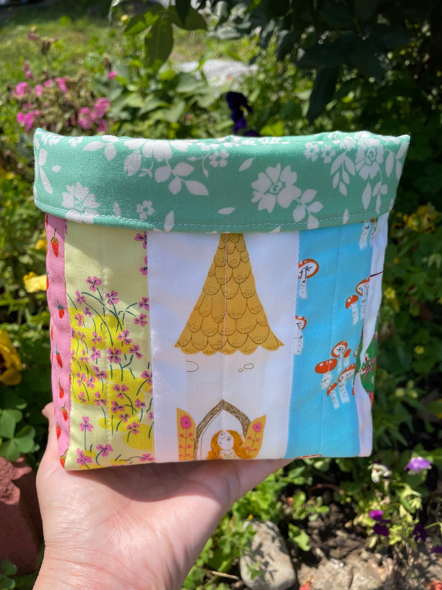 Rapunzel Quilted Fabric Bucket