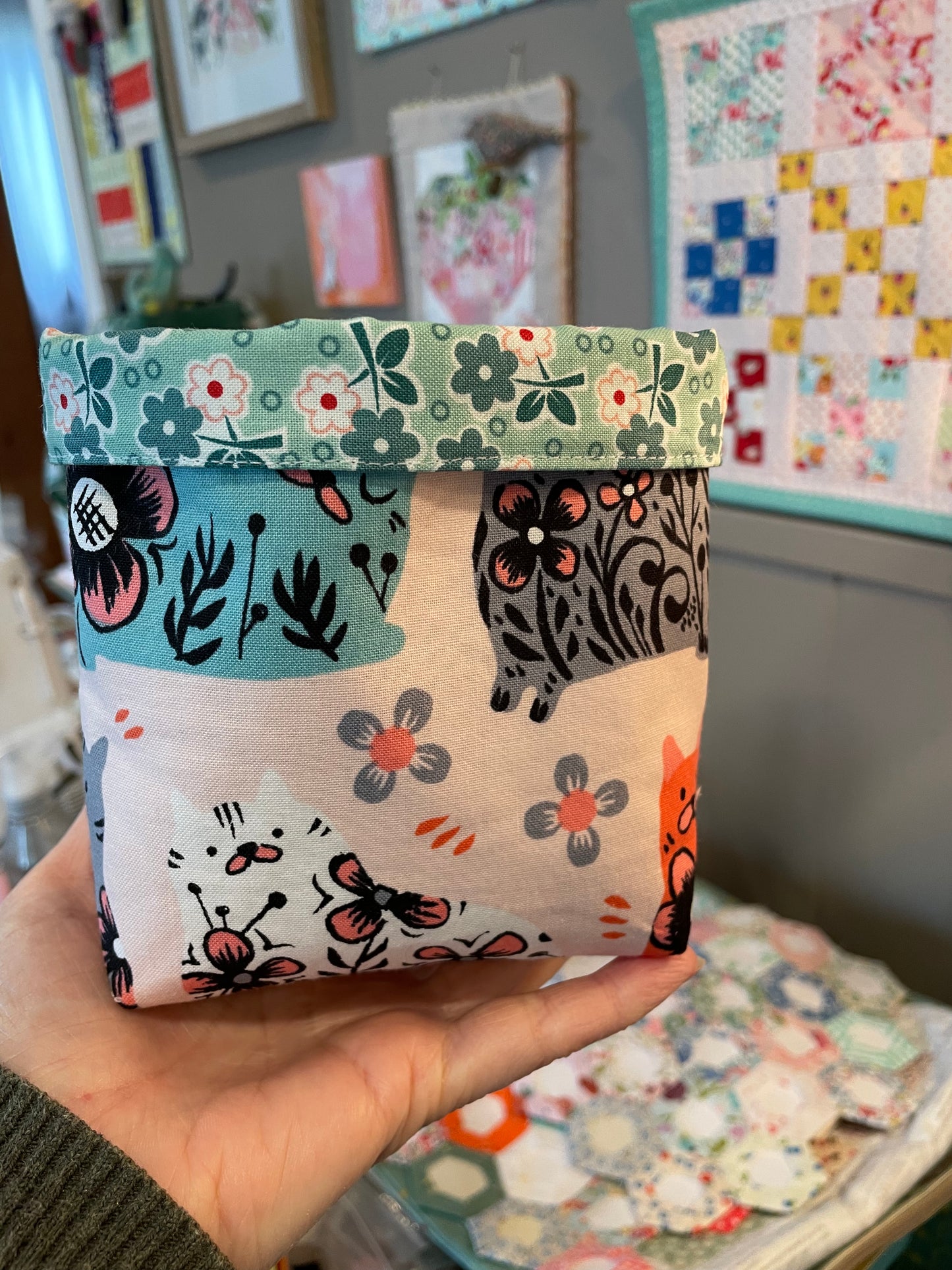 Cats Fabric Bucket