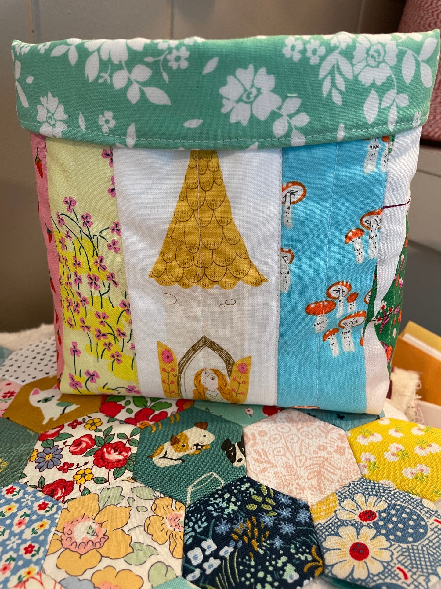 Rapunzel Quilted Fabric Bucket