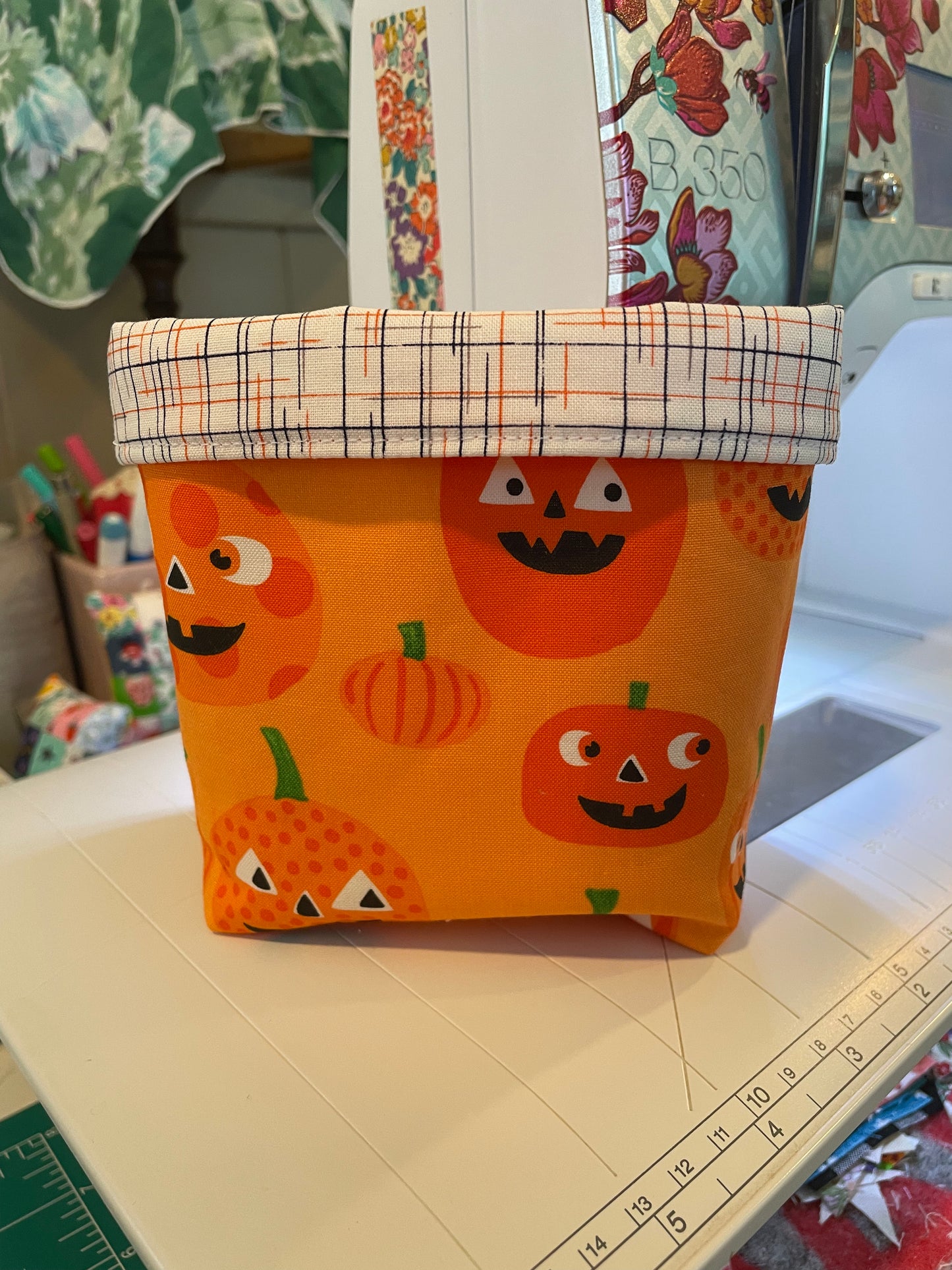 Pumpkin Fabric Bucket