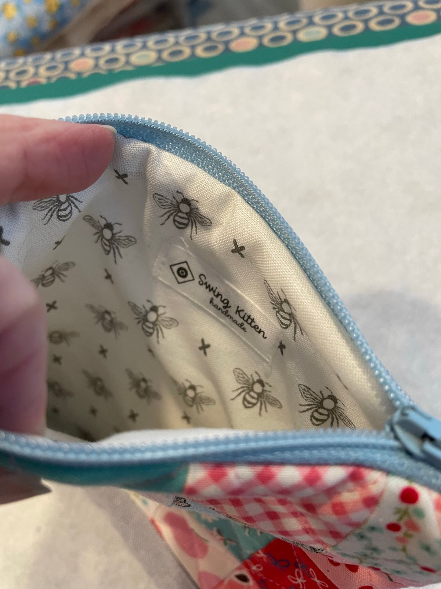 Quilted Patchwork Zipper Pouch
