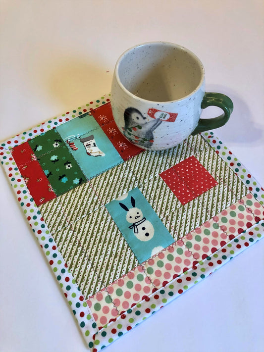 Holiday Table Mat With Blue Bunny