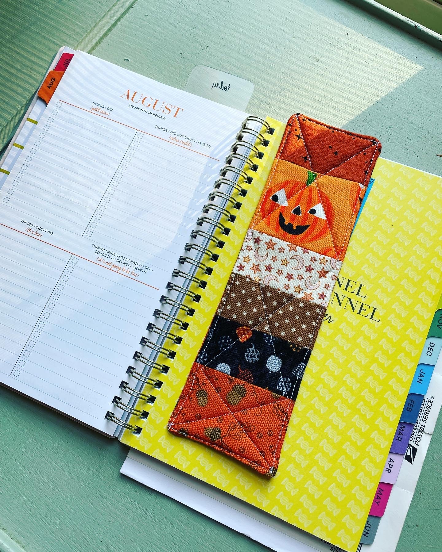 Pumpkin Quilted Bookmark