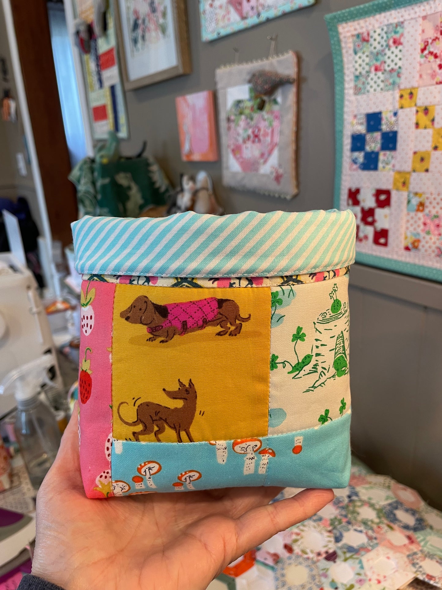 Dogs and Princess Fabric Bucket