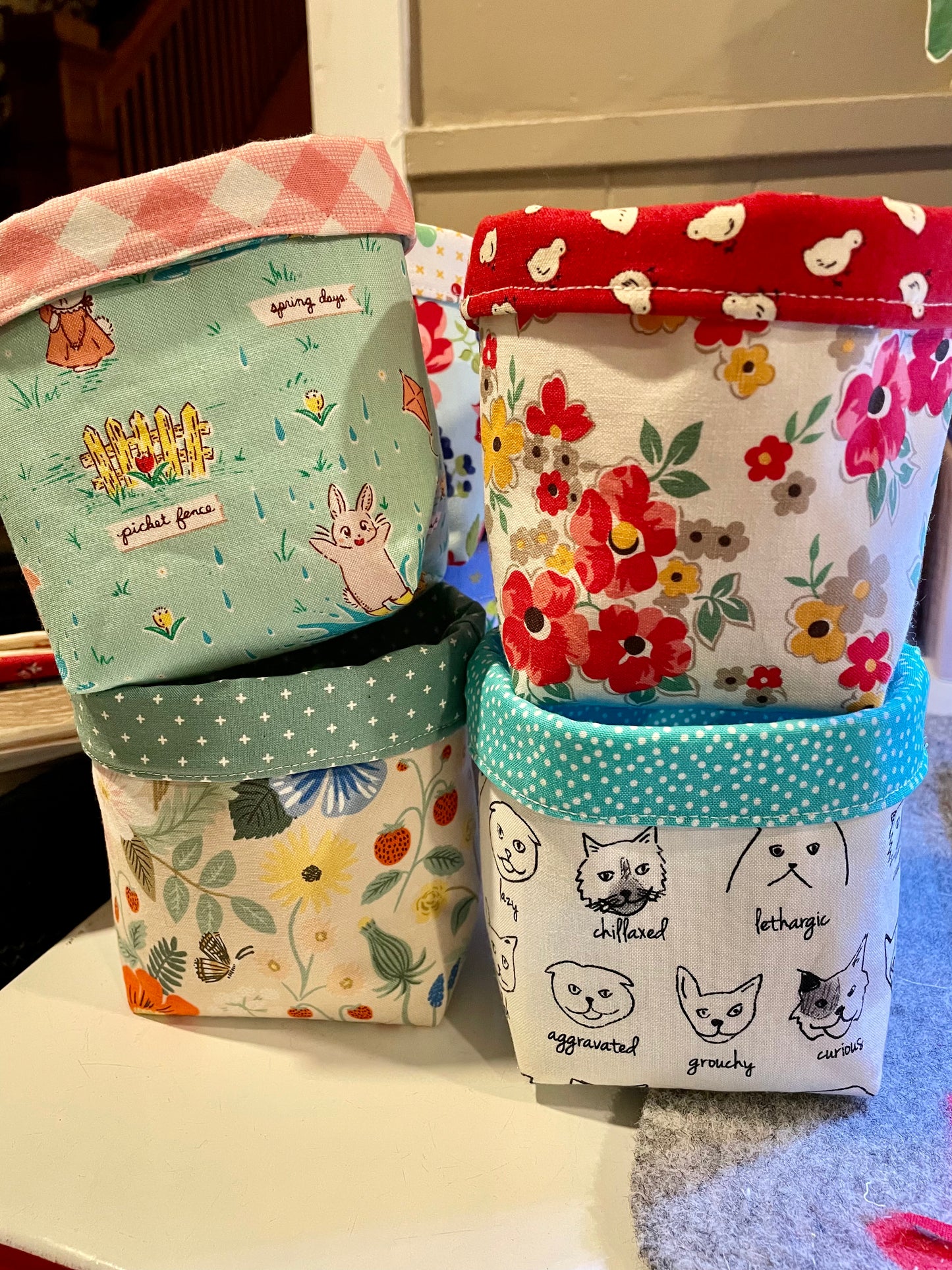 Bees Fabric Bucket